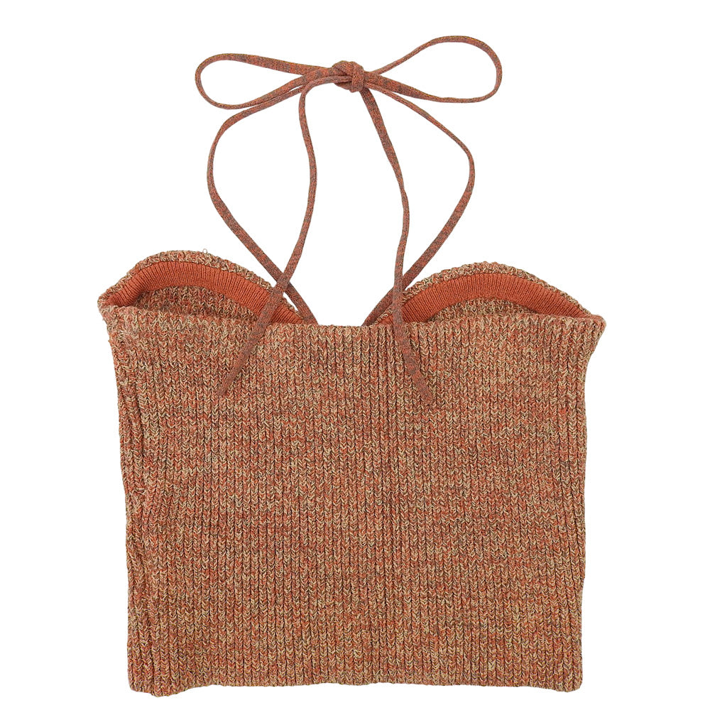 CLANE クラネ 美品 HEATHER COTTON KNIT TUBETOP トップス レディース オレンジ系 1 18106-2232 25SS トップス 1