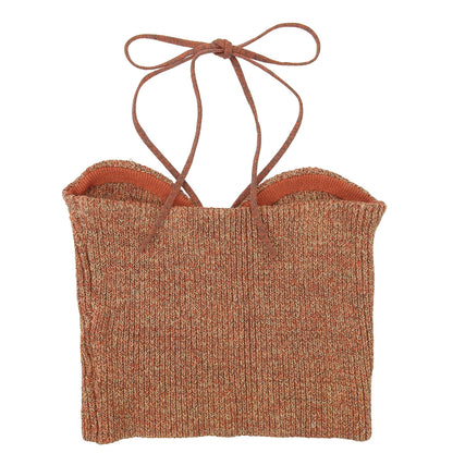 CLANE クラネ 美品 HEATHER COTTON KNIT TUBETOP トップス レディース オレンジ系 1 18106-2232 25SS トップス 1