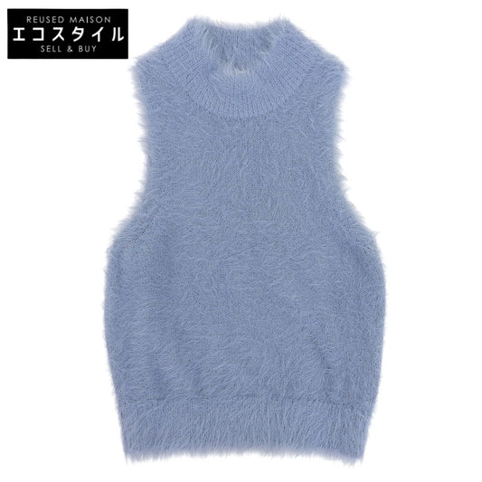 CLANE クラネ 美品 SHAGGY AMERICAN SLEEVE KNIT TOPS トップス レディース ブルー 2 16106-2072 24SS トップス 2