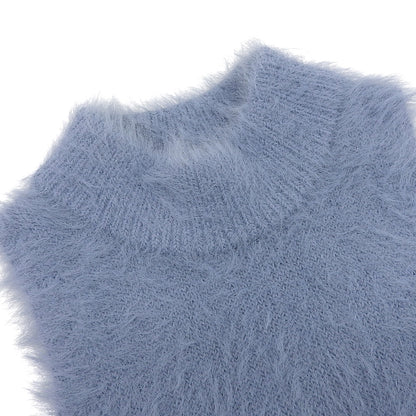 CLANE クラネ 美品 SHAGGY AMERICAN SLEEVE KNIT TOPS トップス レディース ブルー 2 16106-2072 24SS トップス 2