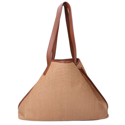 1017 ALYX 9SM アリクス ラフィアファブリックｘレザー ショルダー トートバッグ