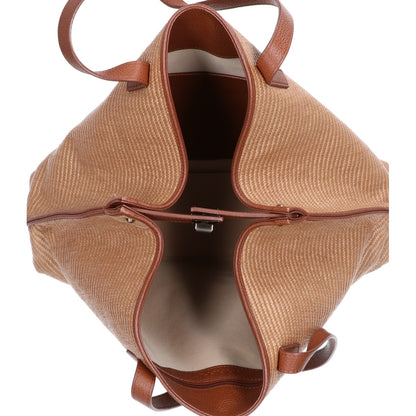 1017 ALYX 9SM アリクス ラフィアファブリックｘレザー ショルダー トートバッグ