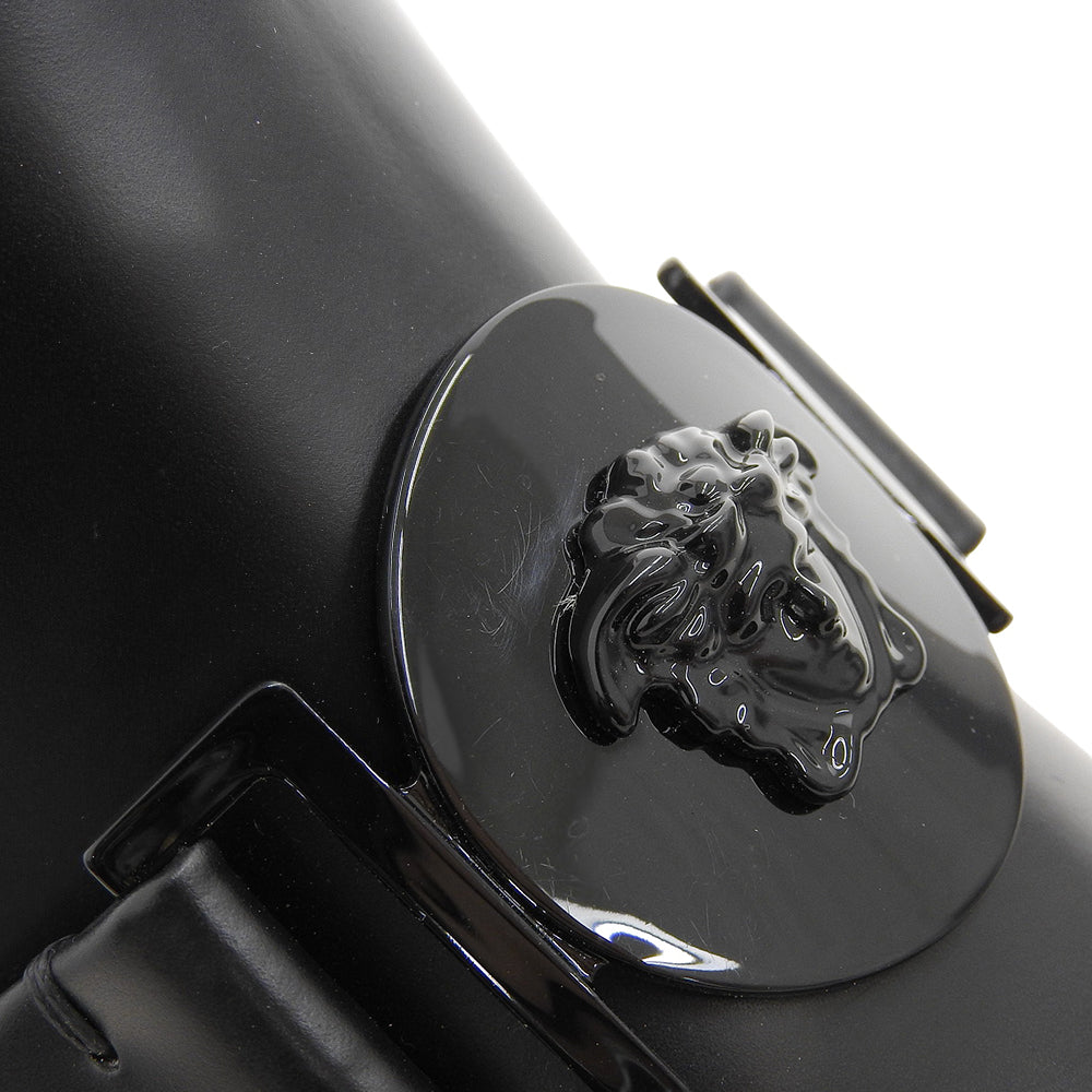 Versace ヴェルサーチ 美品 メデューサ レザー バイカーブーツ レディース ブラック 36 シューズ 36