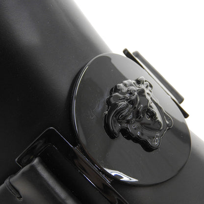 Versace ヴェルサーチ 美品 メデューサ レザー バイカーブーツ レディース ブラック 36 シューズ 36