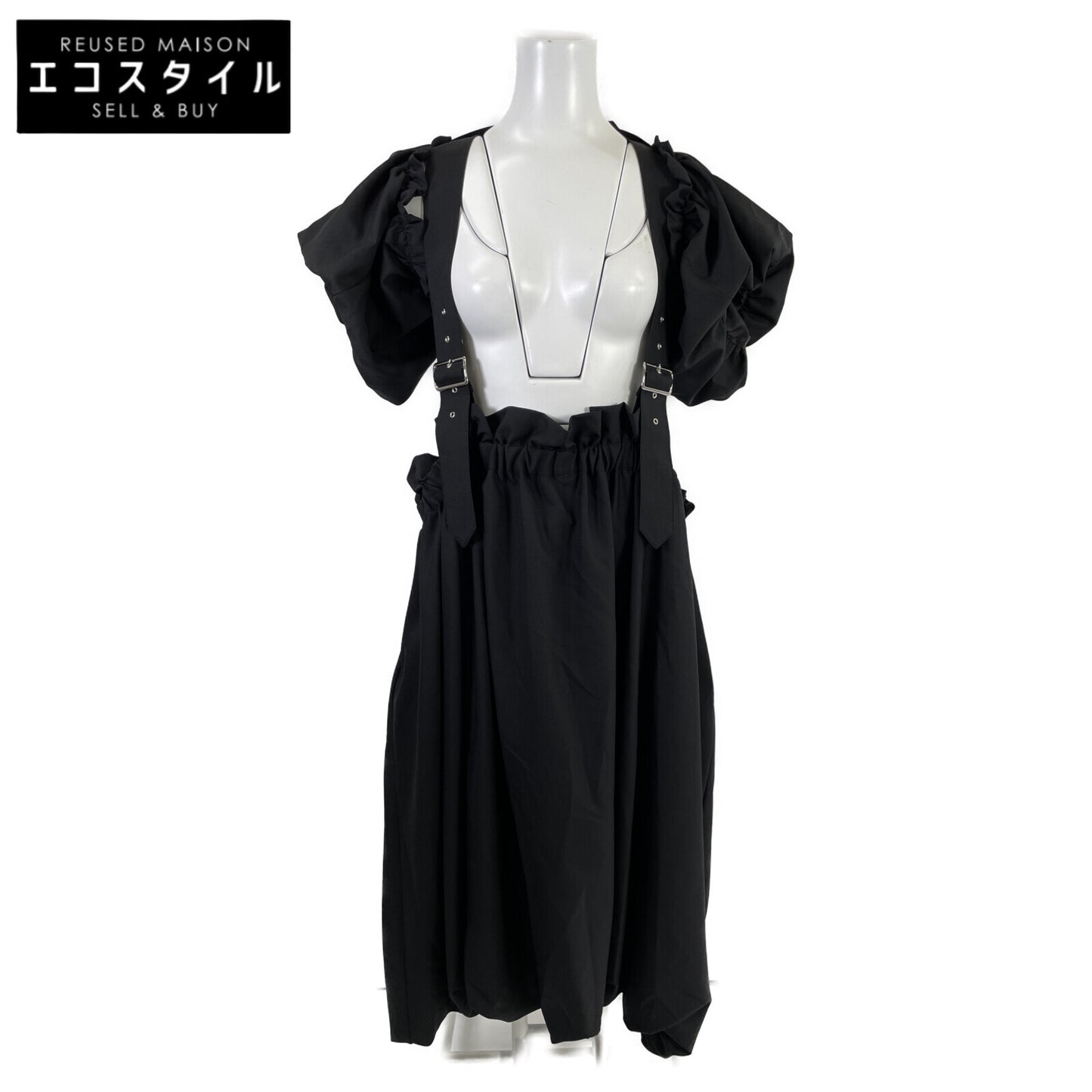 COMME des GARCONS Noir Kei Ninomiya コムデギャルソンノワールケイニノミヤ 24年 ﾌﾞﾗｯｸ 3OｰA008 ﾃﾞｻﾞｲﾝﾄﾞﾚｽ ワンピース XS