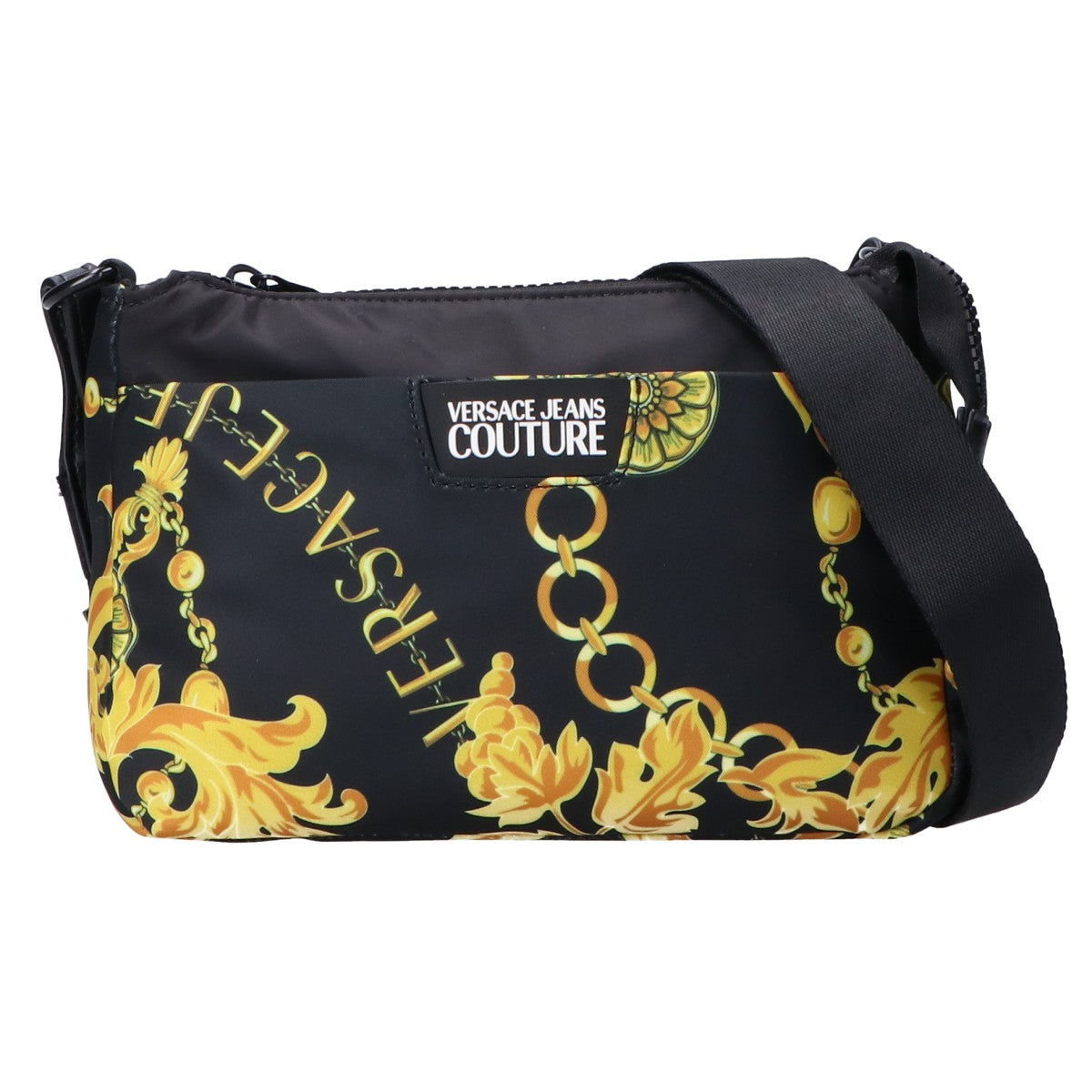 VERSACE JEANS ヴェルサーチジーンズ COUTUREクチュール【美品】75YA4B88 総柄 ナイロン ショルダーバッグ