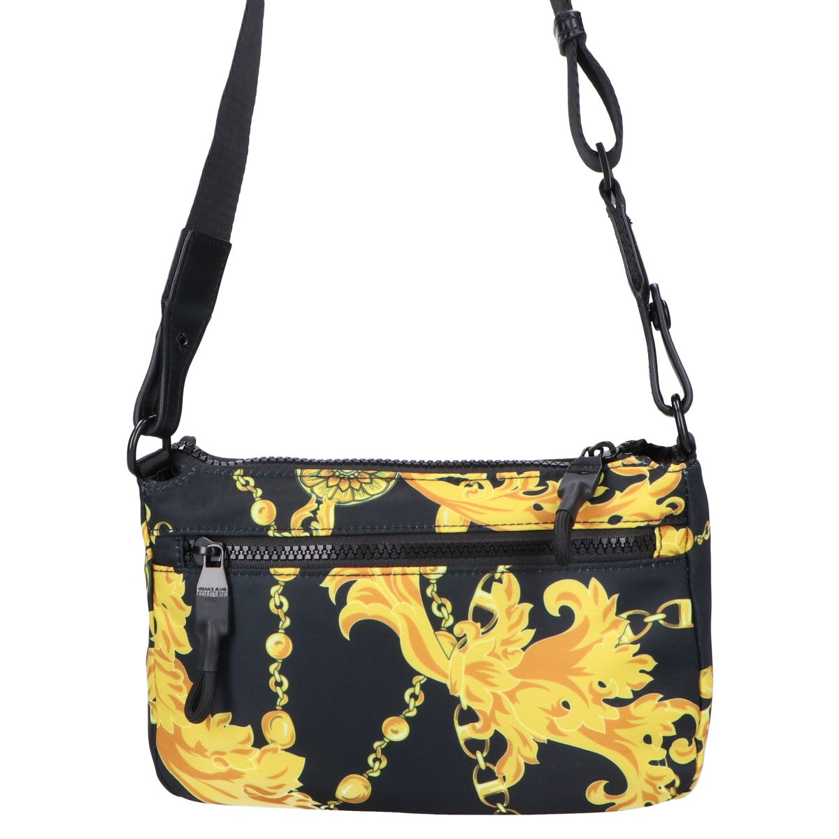 VERSACE JEANS ヴェルサーチジーンズ COUTUREクチュール【美品】75YA4B88 総柄 ナイロン ショルダーバッグ