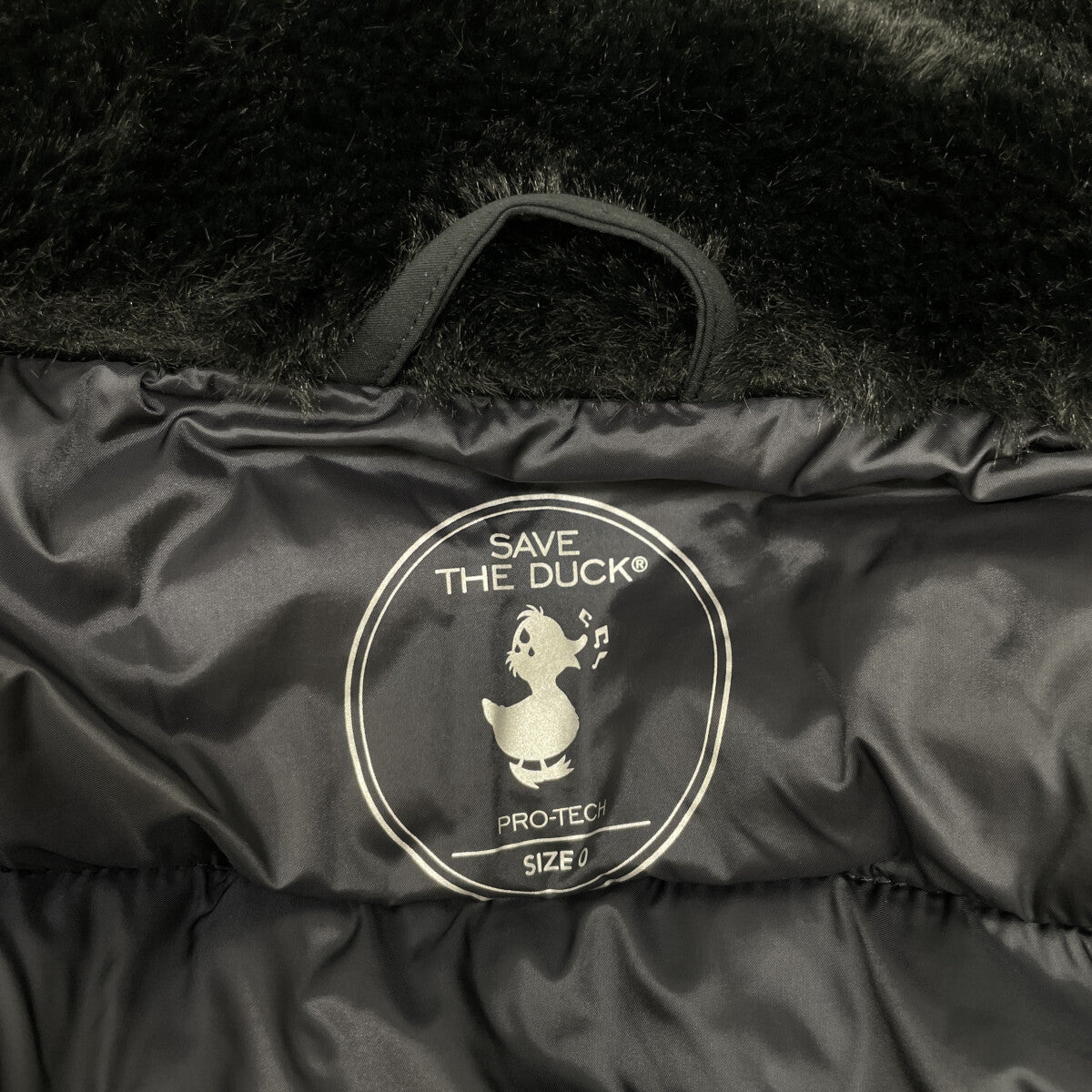 SAVE THE DUCK セイブザダック ﾌﾞﾗｯｸ P42800W SAMANTAH ﾎﾞｱ ｴｺﾀﾞｳﾝｼﾞｬｹｯﾄ ジャケット O