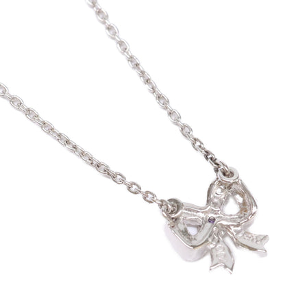 Yoshinob ヨシノブ 美品 AbHeri アベリ PT850xPT900 AM0.01ct D0.04ct リボン ネックレス