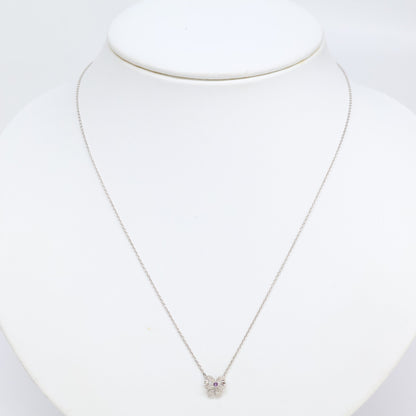 Yoshinob ヨシノブ 美品 AbHeri アベリ PT850xPT900 AM0.01ct D0.04ct リボン ネックレス