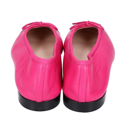 CHANEL シャネル 【美品】ココマーク バレリーナ レザー/パテント フラット シューズ 39 1/2C