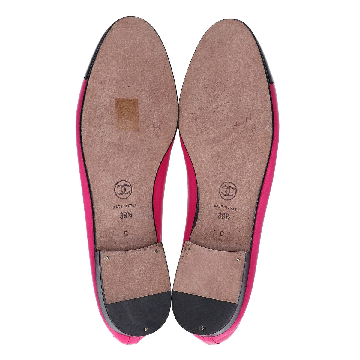 CHANEL シャネル 【美品】ココマーク バレリーナ レザー/パテント フラット シューズ 39 1/2C