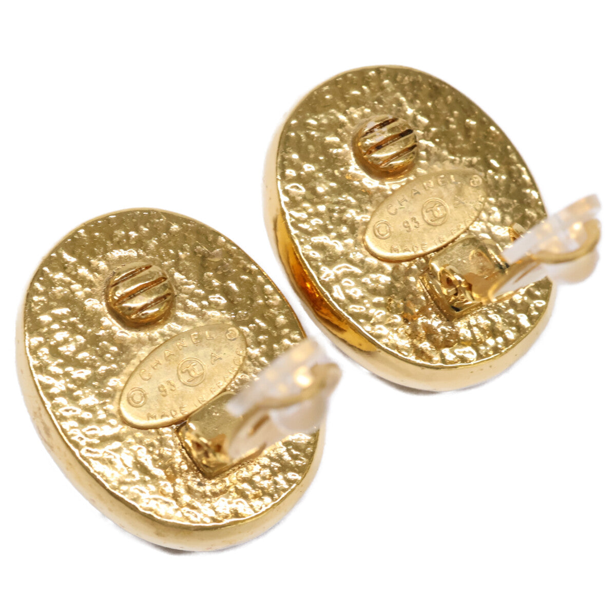CHANEL シャネル 93A ココマーク グリポア オーバル イヤリング