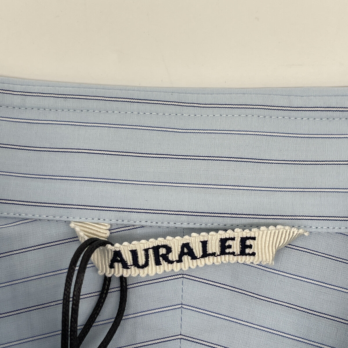 AURALEE オーラリー ﾌﾞﾙｰ SUVIN HIGH COUNT CLOTH ｽﾄﾗｲﾌﾟｼｬﾂ トップス 5