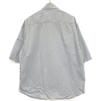 AURALEE オーラリー ﾌﾞﾙｰ SUVIN HIGH COUNT CLOTH ｽﾄﾗｲﾌﾟﾊｰﾌｽﾘｰﾌﾞｼｬﾂ トップス 5