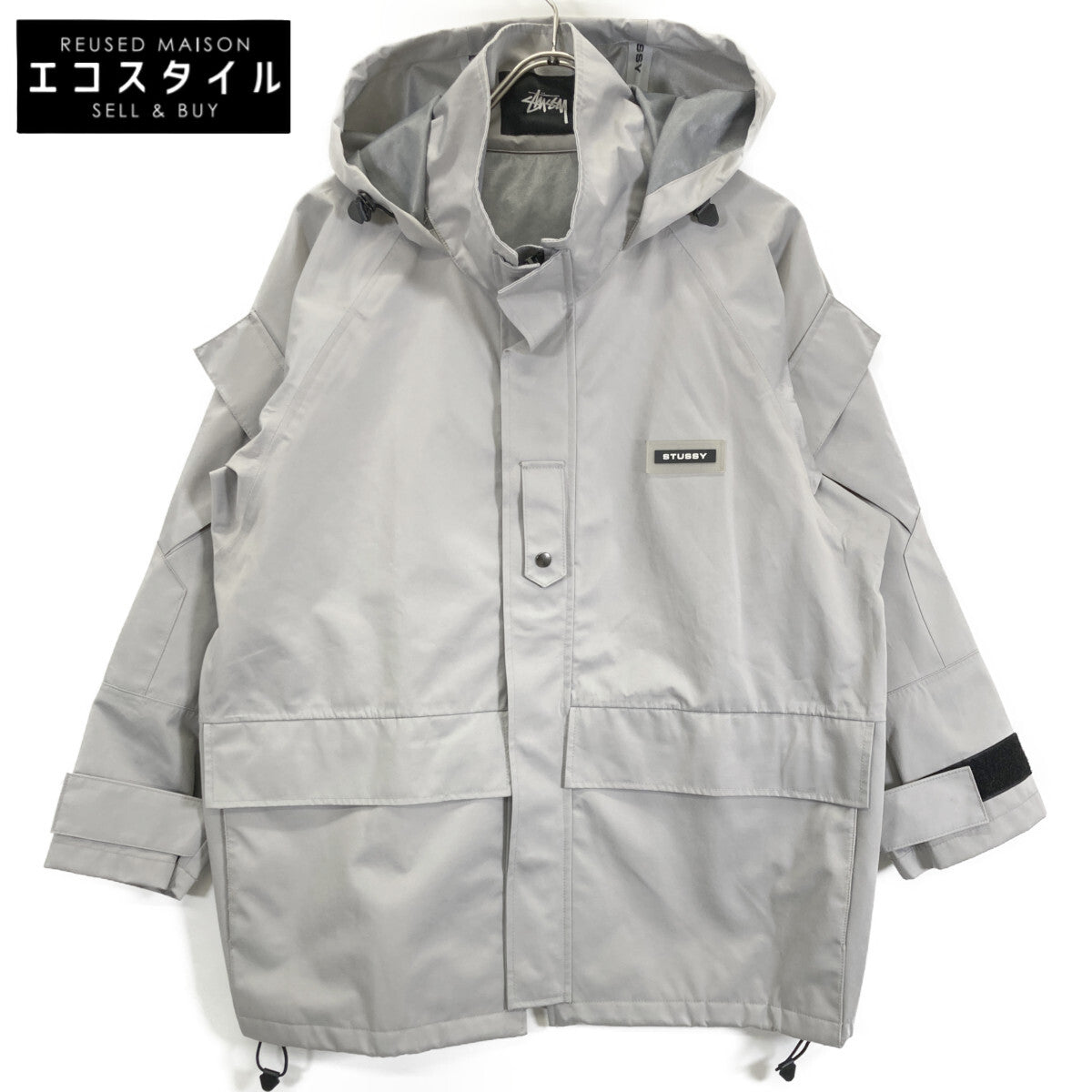 STUSSY ステューシー ｸﾞﾚｰ ﾏｳﾝﾃﾝﾊﾟｰｶｰ ジャケット S