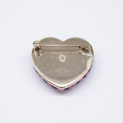 CHANEL シャネル 新品未使用 B22K ツイード ココマーク ハート ブローチ