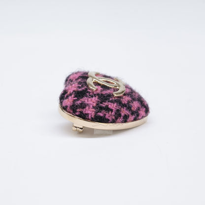 CHANEL シャネル 新品未使用 B22K ツイード ココマーク ハート ブローチ