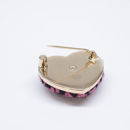 CHANEL シャネル 新品未使用 B22K ツイード ココマーク ハート ブローチ