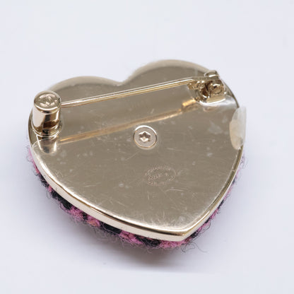 CHANEL シャネル 新品未使用 B22K ツイード ココマーク ハート ブローチ