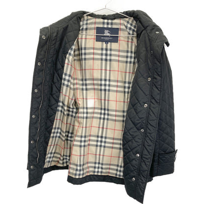 BURBERRY LONDON バーバリーロンドン 08年 ﾌﾞﾗｯｸ FS026-835-09 ｷﾙﾃｨﾝｸﾞﾌｰﾄﾞﾍﾞﾙﾄ付きｺｰﾄ コート 36