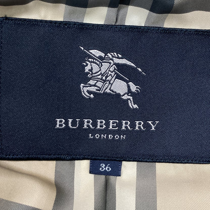BURBERRY LONDON バーバリーロンドン 08年 ﾌﾞﾗｯｸ FS026-835-09 ｷﾙﾃｨﾝｸﾞﾌｰﾄﾞﾍﾞﾙﾄ付きｺｰﾄ コート 36