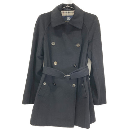 BURBERRY LONDON バーバリーロンドン ﾌﾞﾗｯｸ FN022-870-09 ｳｰﾙ×ｱﾝｺﾞﾗ ﾄﾚﾝﾁｺｰﾄ コート 36