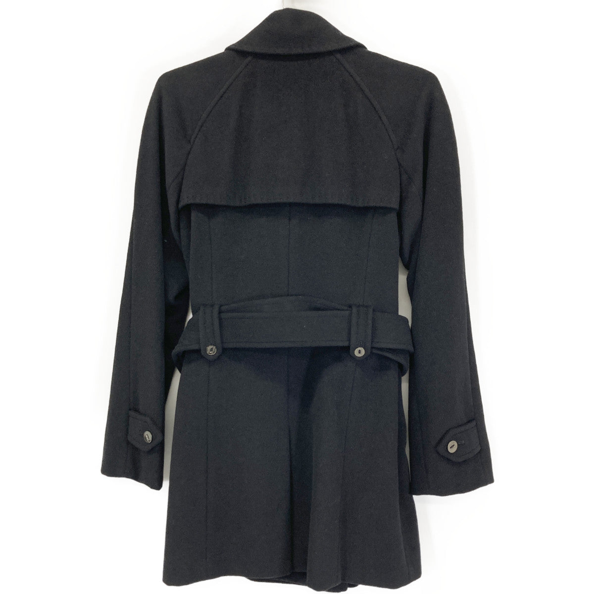 BURBERRY LONDON バーバリーロンドン ﾌﾞﾗｯｸ FN022-870-09 ｳｰﾙ×ｱﾝｺﾞﾗ ﾄﾚﾝﾁｺｰﾄ コート 36