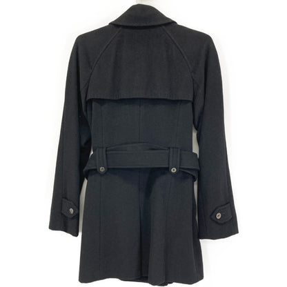 BURBERRY LONDON バーバリーロンドン ﾌﾞﾗｯｸ FN022-870-09 ｳｰﾙ×ｱﾝｺﾞﾗ ﾄﾚﾝﾁｺｰﾄ コート 36