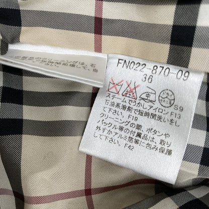 BURBERRY LONDON バーバリーロンドン ﾌﾞﾗｯｸ FN022-870-09 ｳｰﾙ×ｱﾝｺﾞﾗ ﾄﾚﾝﾁｺｰﾄ コート 36