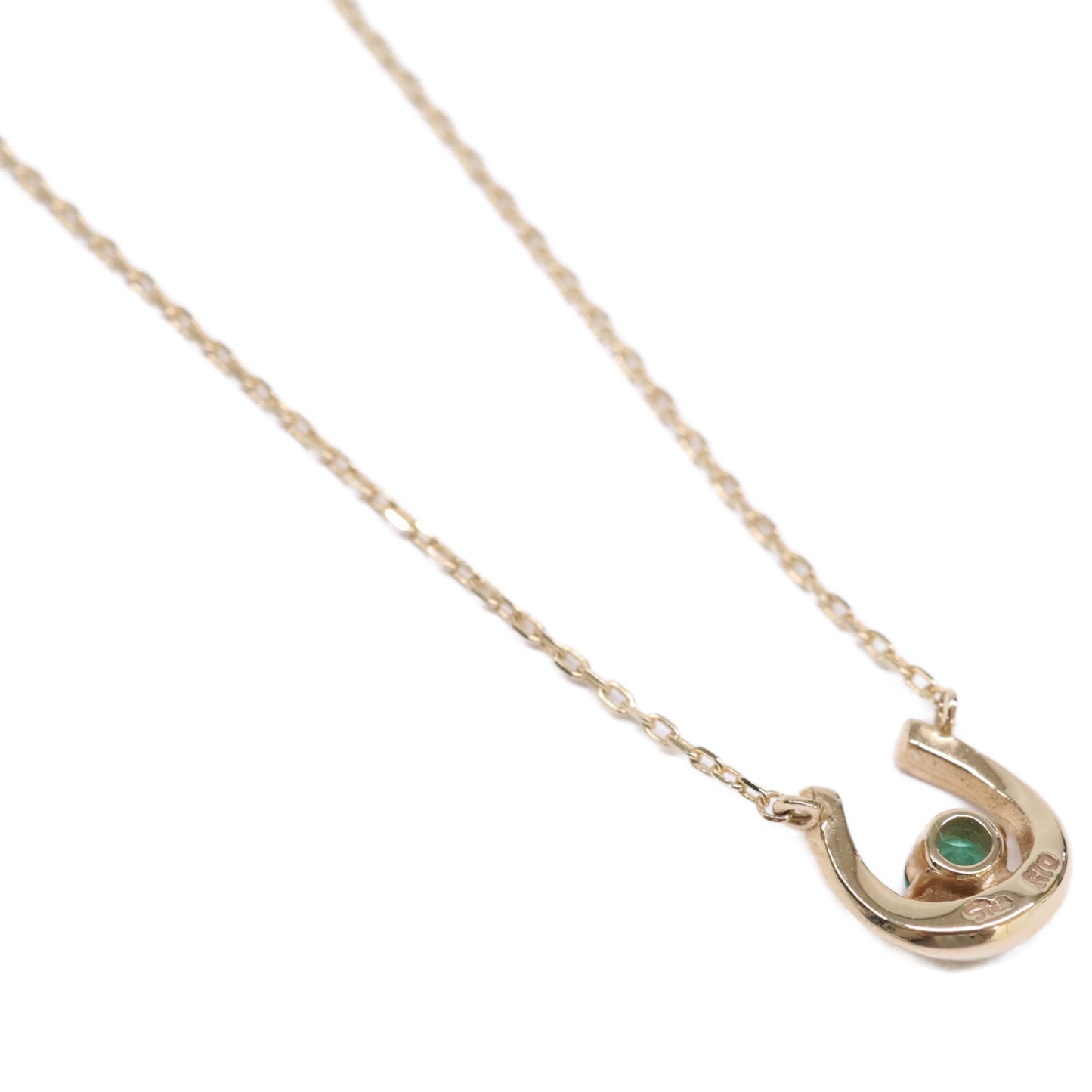 STAR JEWELRY スタージュエリー 【美品】2JN1070 K10 HORSESHOE EMERALD NECKLACE ホースシュー エメラルド ネックレス