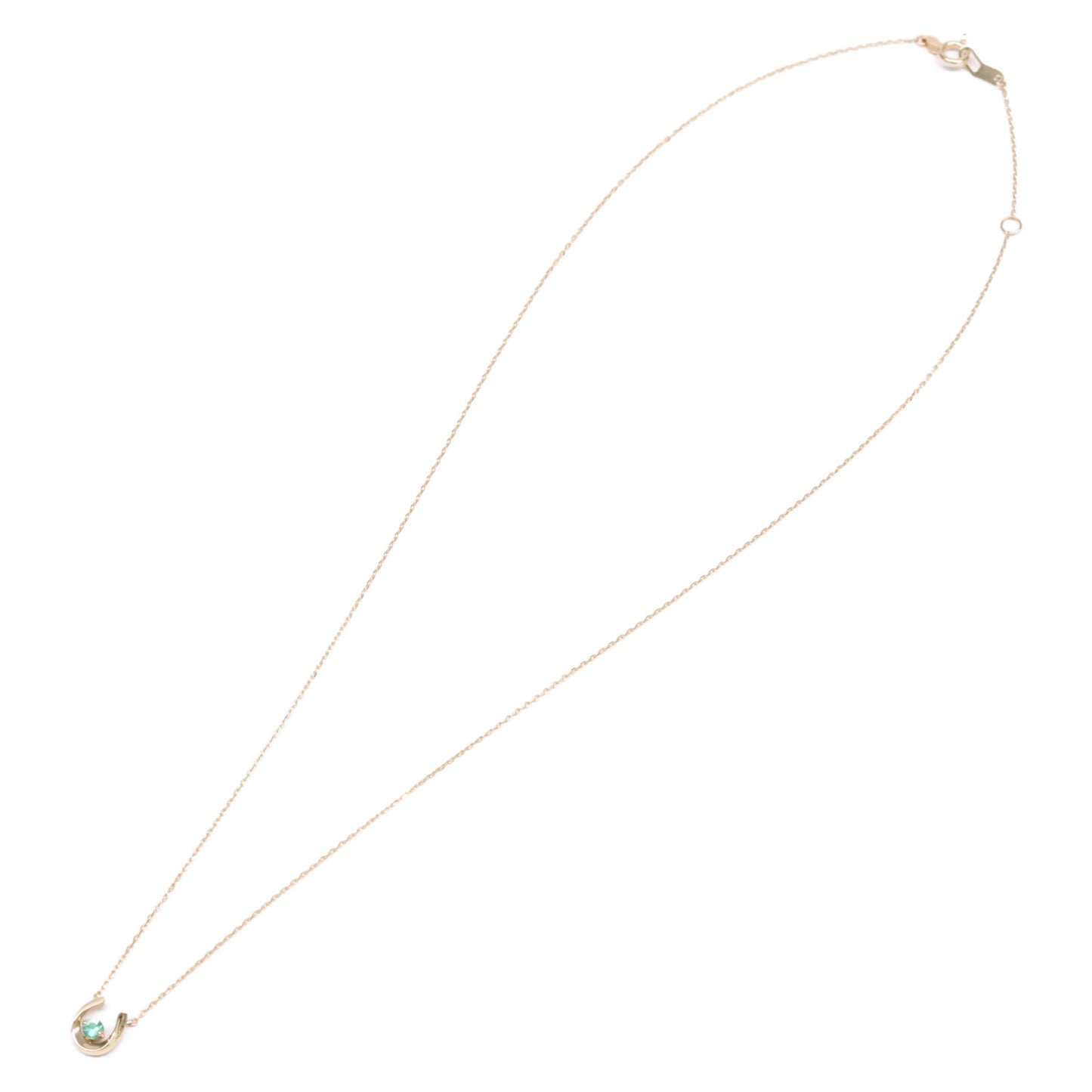 STAR JEWELRY スタージュエリー 【美品】2JN1070 K10 HORSESHOE EMERALD NECKLACE ホースシュー エメラルド ネックレス
