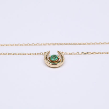 STAR JEWELRY スタージュエリー 【美品】2JN1070 K10 HORSESHOE EMERALD NECKLACE ホースシュー エメラルド ネックレス