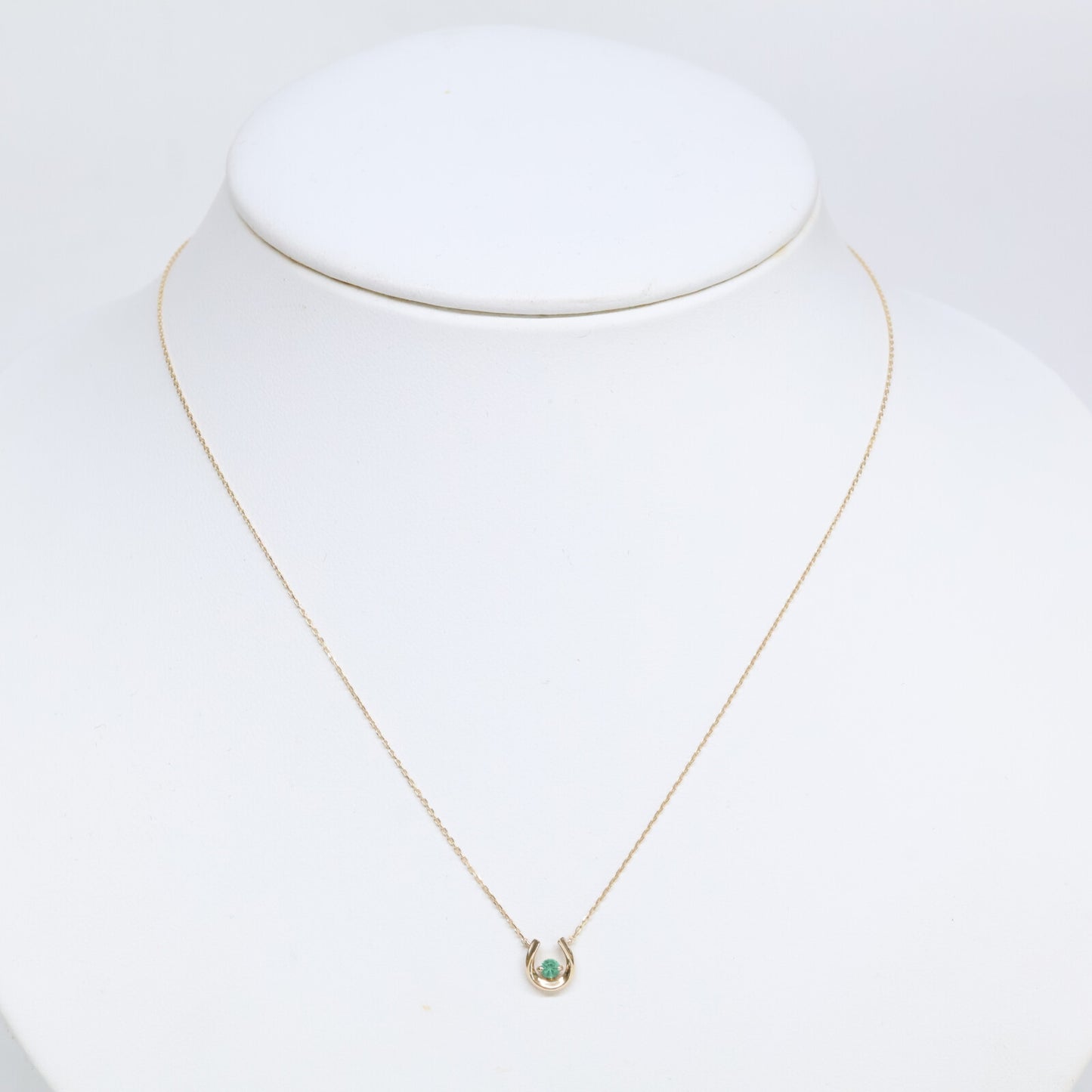 STAR JEWELRY スタージュエリー 【美品】2JN1070 K10 HORSESHOE EMERALD NECKLACE ホースシュー エメラルド ネックレス