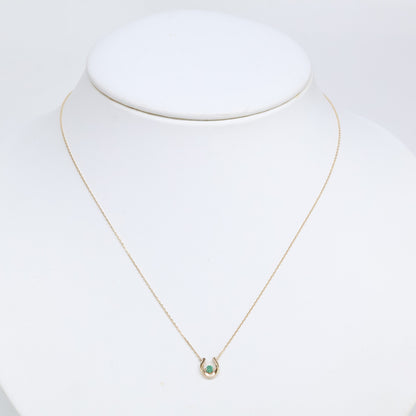 STAR JEWELRY スタージュエリー 【美品】2JN1070 K10 HORSESHOE EMERALD NECKLACE ホースシュー エメラルド ネックレス