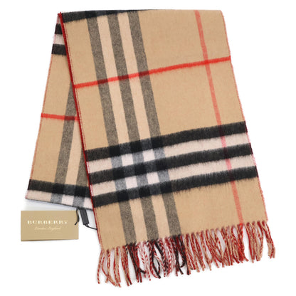 BURBERRY バーバリー 【新品同様】4043853/67B ジャイアントチェック カシミヤ フリンジ マフラー 168 x 30cm