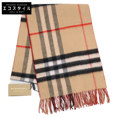 BURBERRY バーバリー 【新品同様】4043853/67B ジャイアントチェック カシミヤ フリンジ マフラー 168 x 30cm