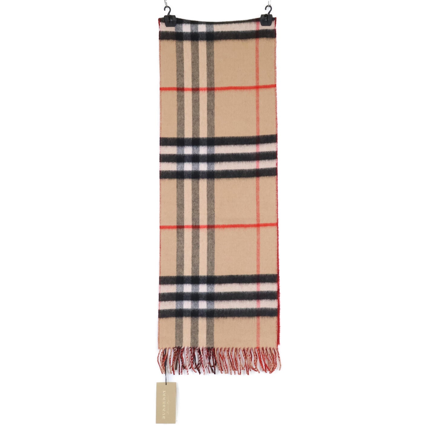 BURBERRY バーバリー 【新品同様】4043853/67B ジャイアントチェック カシミヤ フリンジ マフラー 168 x 30cm