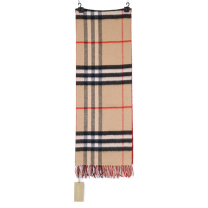 BURBERRY バーバリー 【新品同様】4043853/67B ジャイアントチェック カシミヤ フリンジ マフラー 168 x 30cm