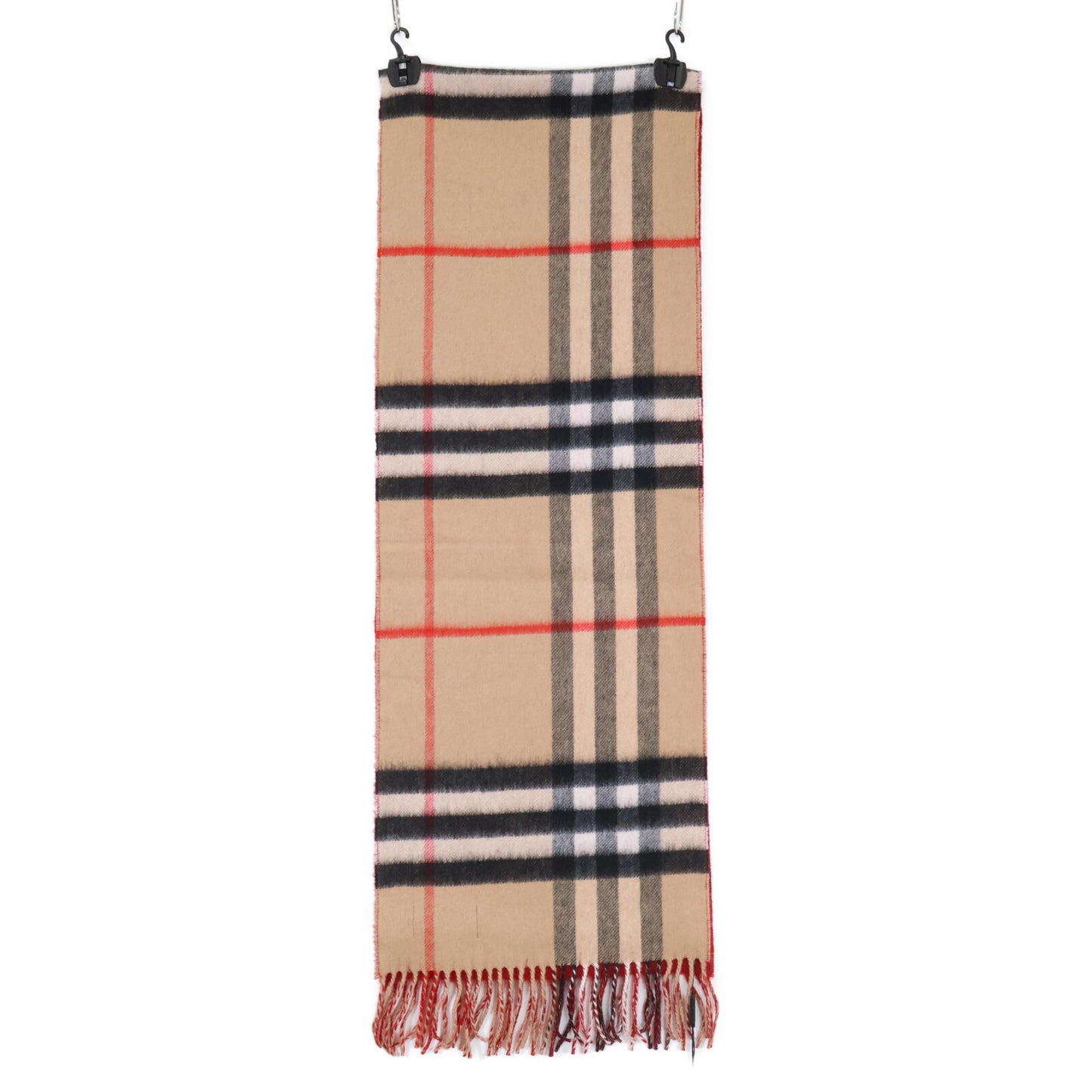 BURBERRY バーバリー 【新品同様】4043853/67B ジャイアントチェック カシミヤ フリンジ マフラー 168 x 30cm