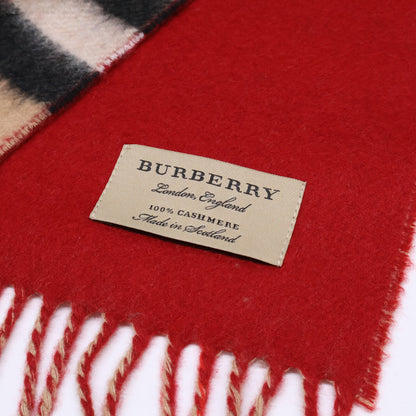 BURBERRY バーバリー 【新品同様】4043853/67B ジャイアントチェック カシミヤ フリンジ マフラー 168 x 30cm