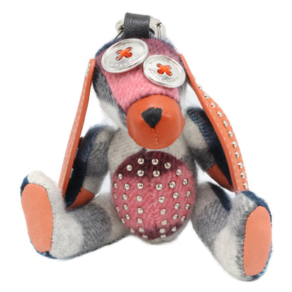 BURBERRY バーバリー 【新品同様】犬型 ファブリック/レザー キーホルダー