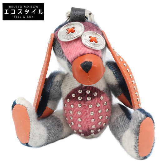 BURBERRY バーバリー 【新品同様】犬型 ファブリック/レザー キーホルダー