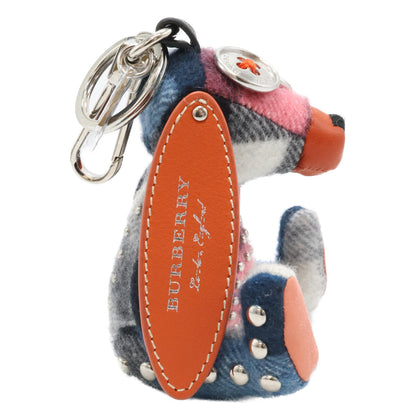 BURBERRY バーバリー 【新品同様】犬型 ファブリック/レザー キーホルダー