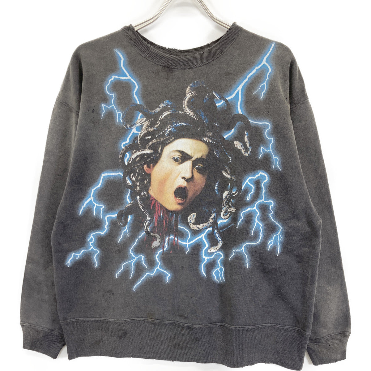 SAINT MICHAEL セントマイケル 24AW SM-YS1-0000-029 ﾌﾞﾗｯｸ CREW NECK SWEAT SHIRT MEDUSA トップス M