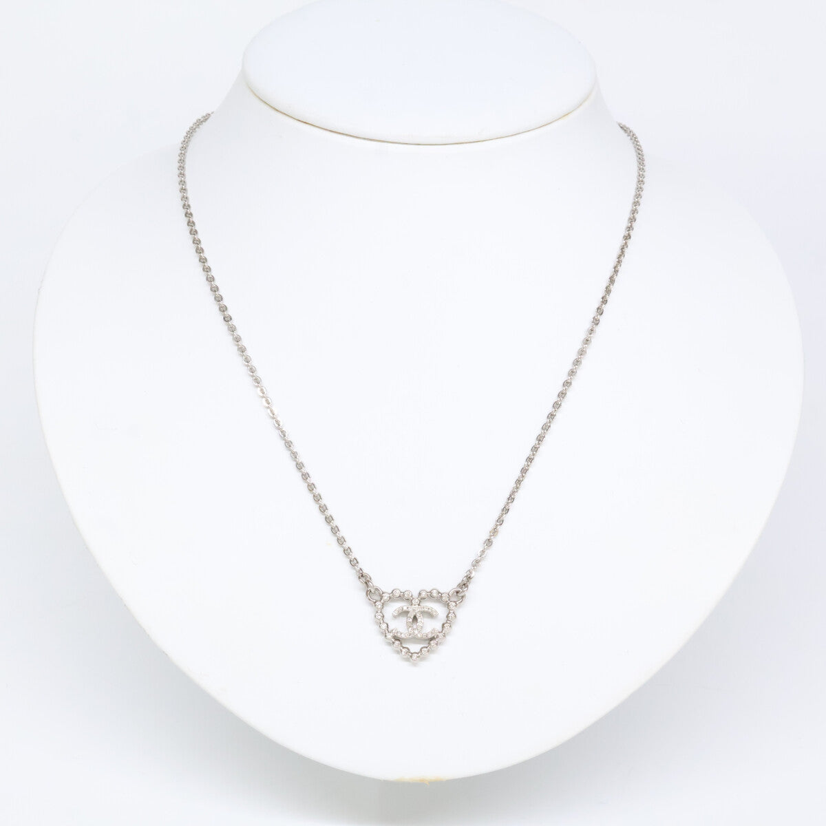 CHANEL シャネル 新品同様 C25P ABF459 B19984 ハート ラインストーンココマーク ネックレス