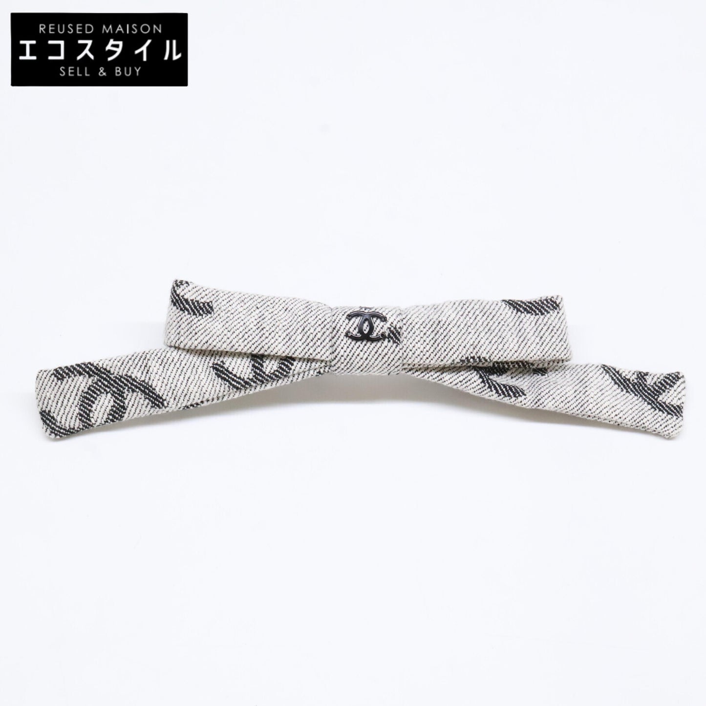 CHANEL シャネル 【美品】22S AA8273 ココマーク リボン バレッタ ヘアアクセサリー