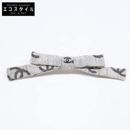CHANEL シャネル 【美品】22S AA8273 ココマーク リボン バレッタ ヘアアクセサリー