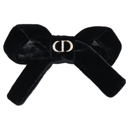 Christian Dior クリスチャンディオール 新品同様 Diorissimo ベルベット リボンバレッタ ヘアアクセサリー