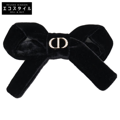 Christian Dior クリスチャンディオール 新品同様 Diorissimo ベルベット リボンバレッタ ヘアアクセサリー